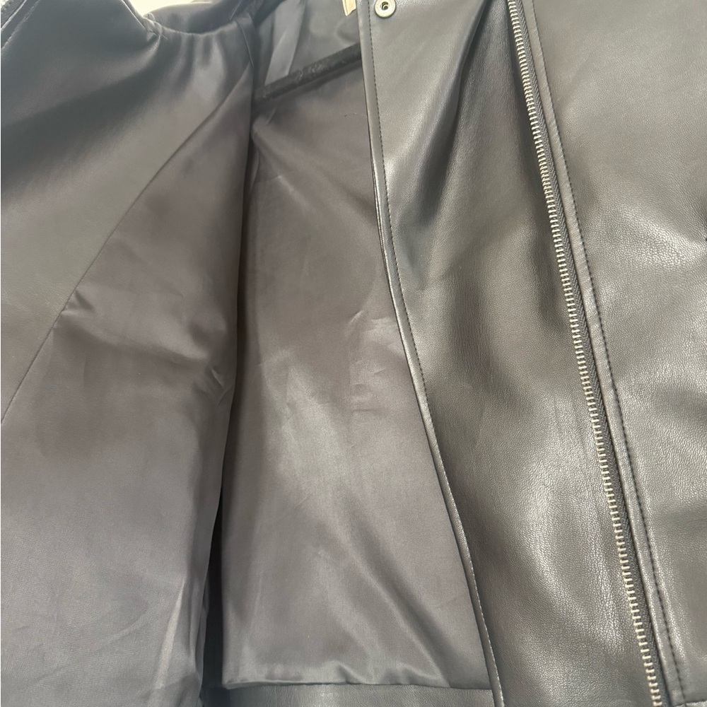 Altar'd State Black Faux Leather Bomber Jacket